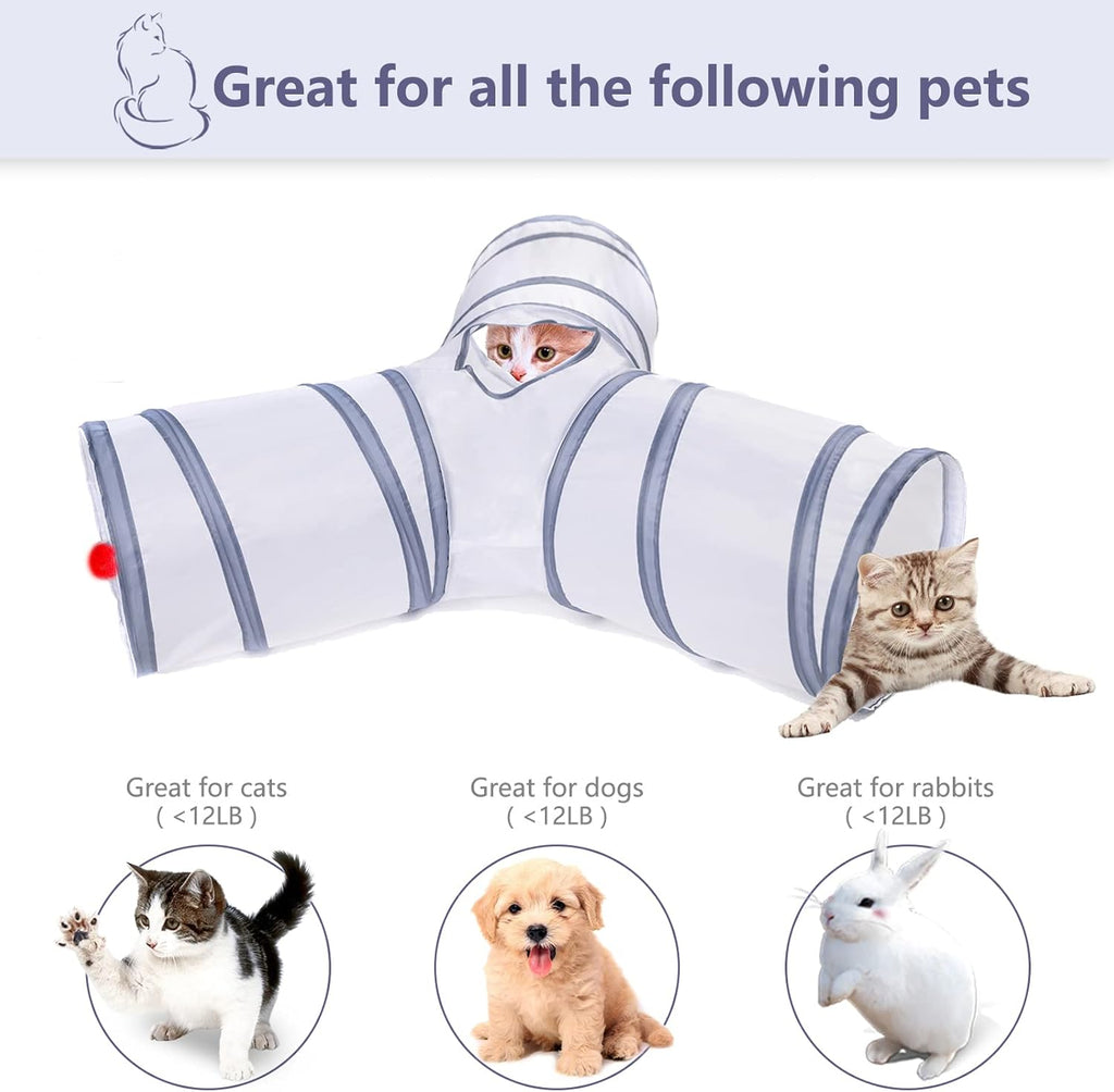 Alicedreamsky cat tunnel Y-shape layout with central observation peekhole