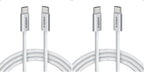 Anker 6 feet long Type C to Type C cable fully uncoiled to display its length.