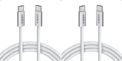 Anker 6 feet long Type C to Type C cable fully uncoiled to display its length.