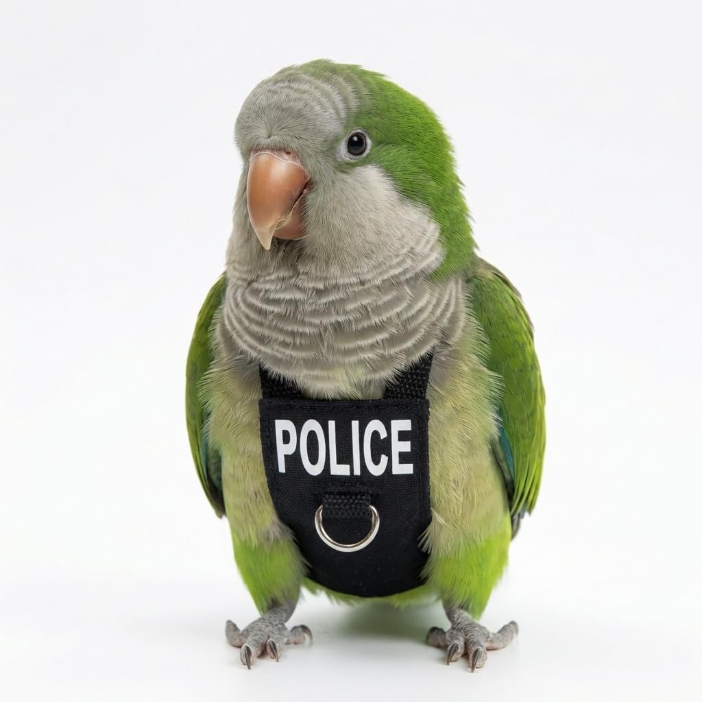 Bird Diaper Flight Suit, Cute Cosplay Parrot Clothes, Easy-to-Wear Washable Nappy, Durable Metal Ring Harness for Cockatiel, Conure, African Grey, Parakeet Outdoor Flying (with Leash,XXL) - Image 9
