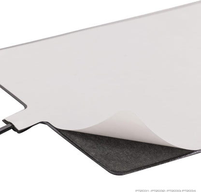 Demonstration graphic showcasing even heat distribution and zero hot spots on the heating pad