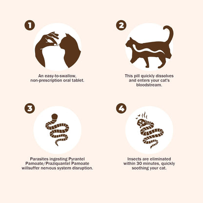 Parontal broad spectrum feline tapeworm tablets import packaging label close up