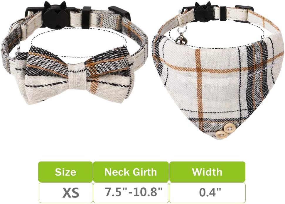 Faleela Breakaway Cat Collar with Bells - 2 Pack Cat Collar with Bells, Cat Collars with Bandana, Accessories for Pet Collars, Adjustable for Cats and Small Dogs - Image 4