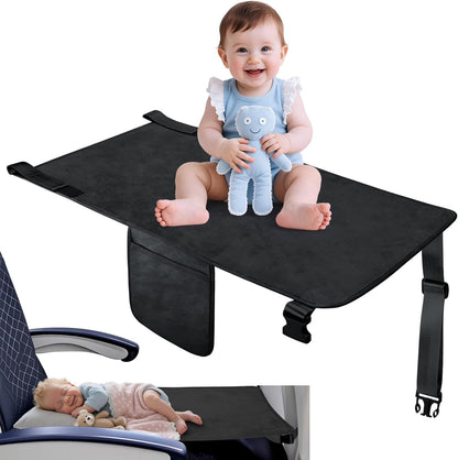 Hifezonker toddler airplane bed front view installed on an airline seat.