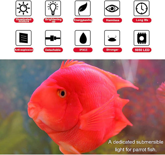 Crystal glass LED light bar for fish tanks