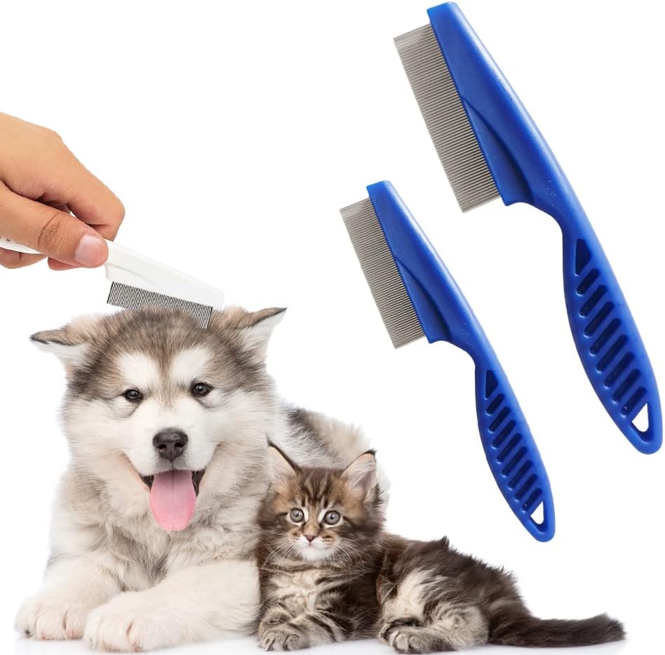 Dog Comb 2 Pack, 2026 New Professional Pet Eye Comb and Grooming Comb Set, Stainless Steel Fine Tooth Tear Stain Remover for Cats and Dogs, Pet Comb for Tangles Knots Loose Fur - Image 10