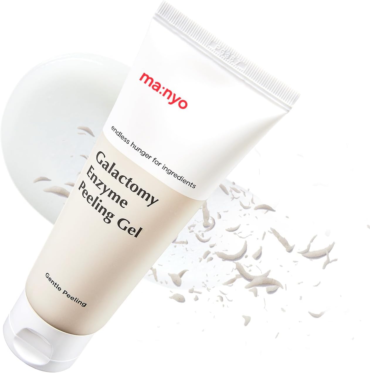 Ma:nyo Galactomy Enzyme Peeling Gel 75ml tube front view for gentle Korean facial exfoliation.