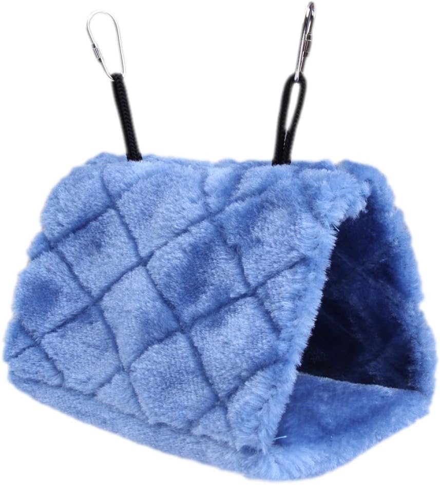Vktech(R) Plush Snuggle Bird Hammock Hanging Snuggle Cave Happy Hut Bird Parrot Hideaway Size M (23.5 * 22cm) (Blue) - Image 4
