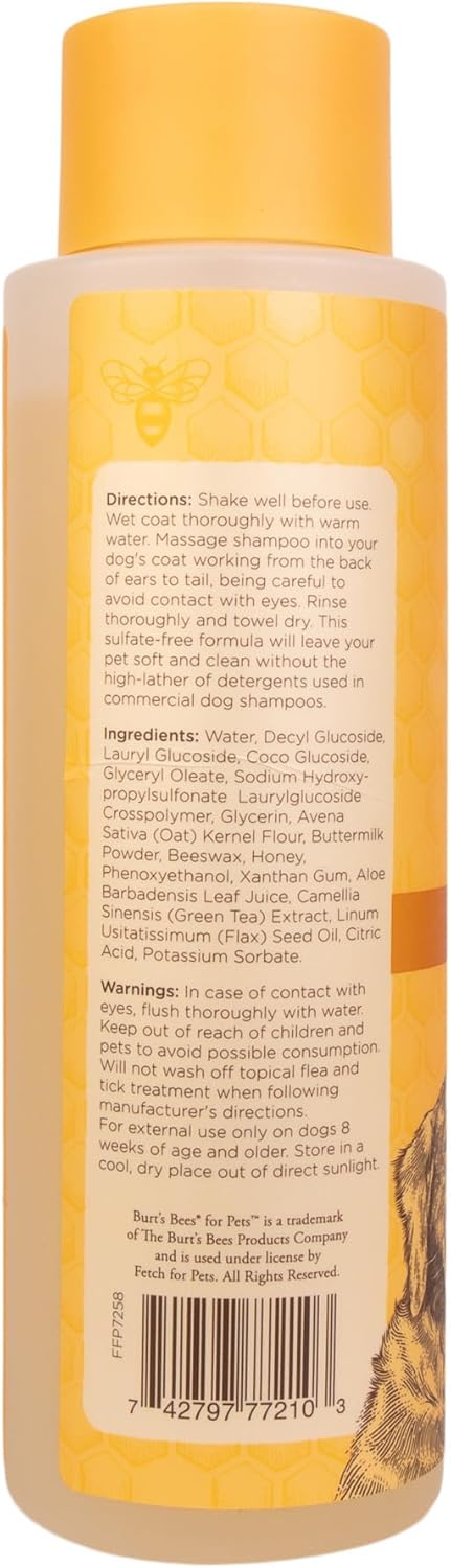 Burt's Bees for Pets Oatmeal Dog Shampoo with Honey, Soothing Formula for Itchy and Sensitive Dog Skin, Colloidal Oat Flour and Honey, pH Balanced, Sulfate-Free, 16 Fl Oz - Image 11