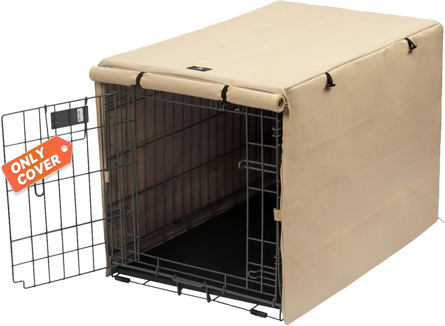 X-ZONE PET heavy duty 30 inch pet kennel cover side panels zipped open