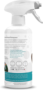 Vetericyn spray on foaming shampoo and conditioner application process