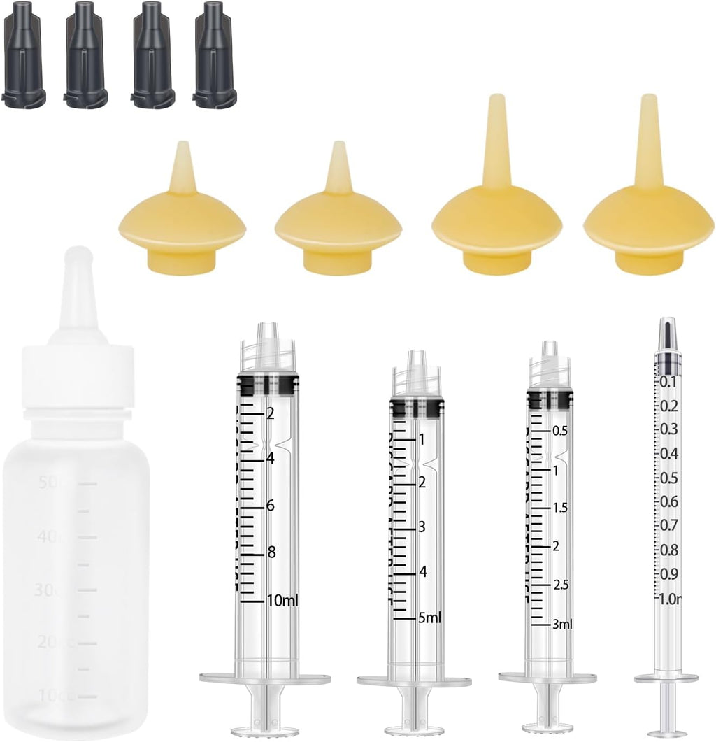 Mini Pet Feeding Bottle and Syringes with Nipples for Small Cat Dog Animals,Kittens, Puppies, Rabbits, Small Animals, Squirrel (Model 5) - Image 9