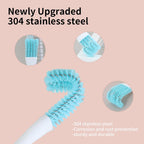 Long handle bird cage cleaning tool scraping stubborn debris from a parrot cage tray