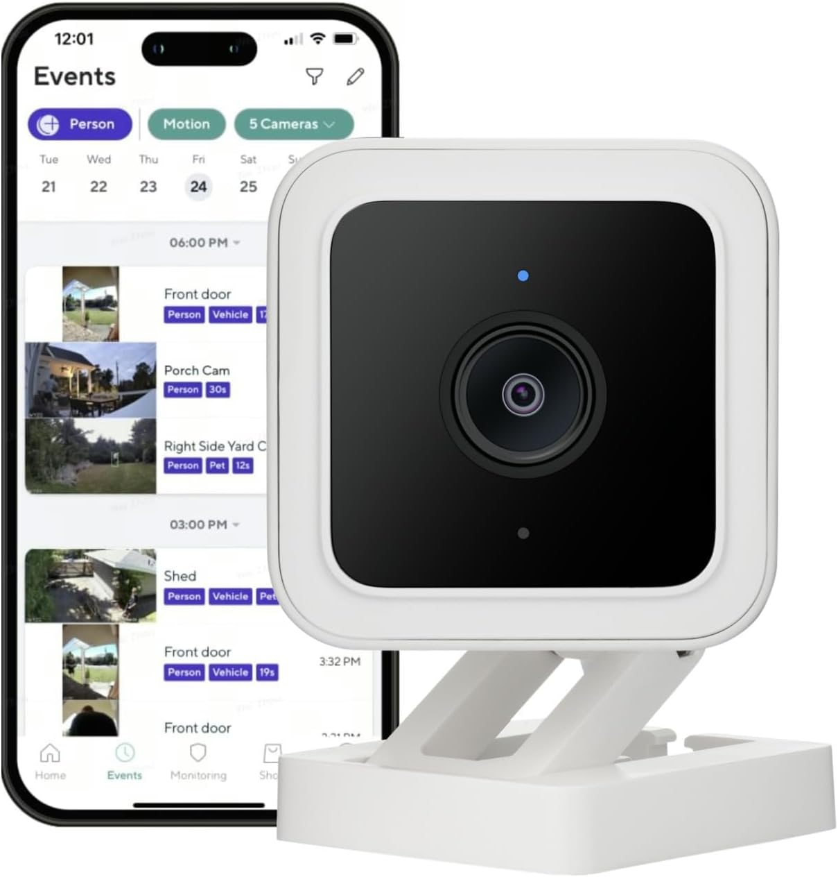 Packaging contents of Wyze Cam V3 two pack security system