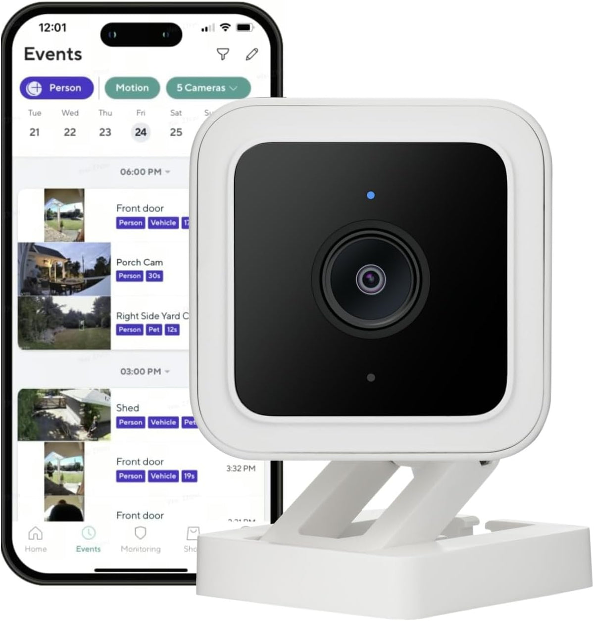 Packaging contents of Wyze Cam V3 two pack security system