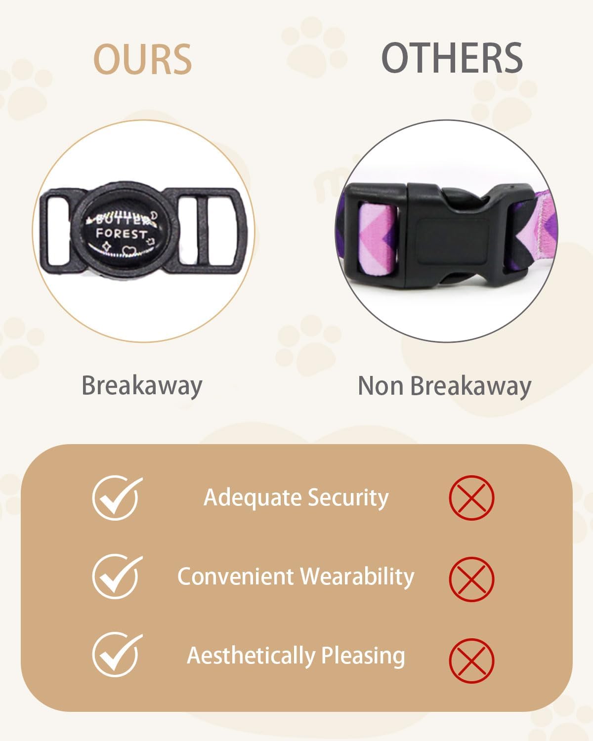 GoldTiger soft velvet pet collar with silver tracking bell attachment.