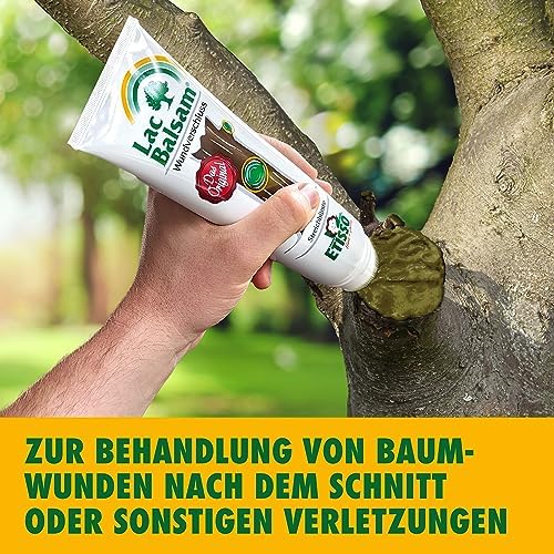Etisso artificial bark sealant tube standing upright demonstrating the convenient application nozzle.