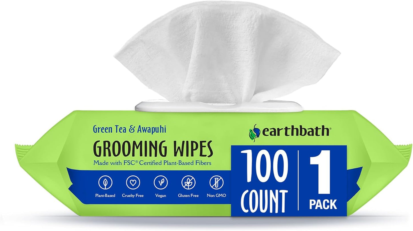 earthbath, Hypo-Allergenic Grooming Wipes - Fragrance Free Dog Wipes for Paws and Butt, Best Pet Wipes for Dogs with Sensitive Skin, Made in USA, Cruelty-Free Dog Cleaning Wipes - 100 Count (2 Pack) - Image 9