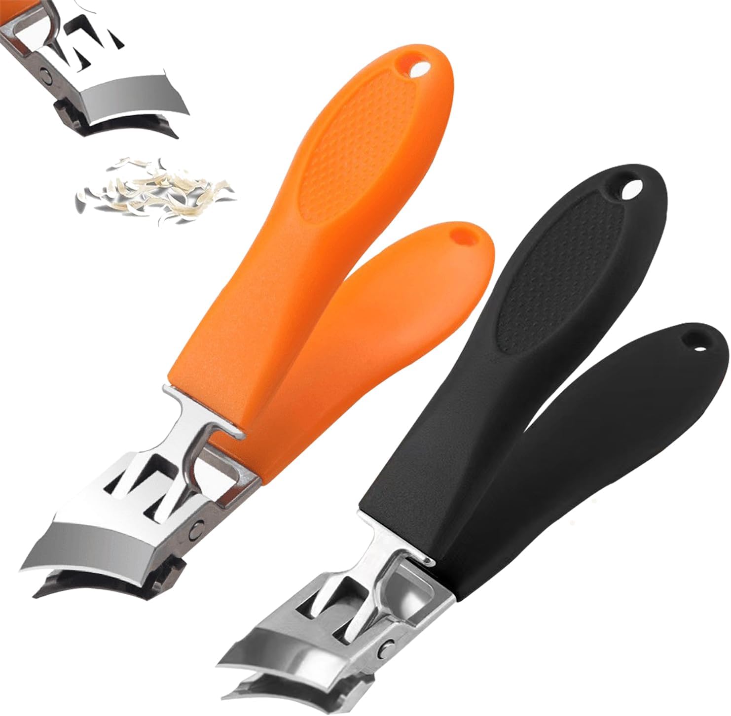 Generic 2 pieces wide jaw slanted nail clipper set front view