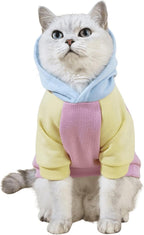 QWINEE Basic Dog Hoodie Sweatshirt Puppy Sweater Warm Cat Costumes Pet Clothes for Chihuahua Puppy Kitten Small Medium Dogs Cadet Blue Medium - Image 15