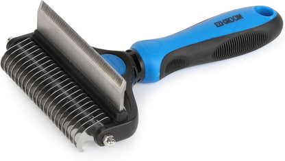 Shires Equestrian Ezi-Groom Tidy Up Comb Blue front view grooming tool