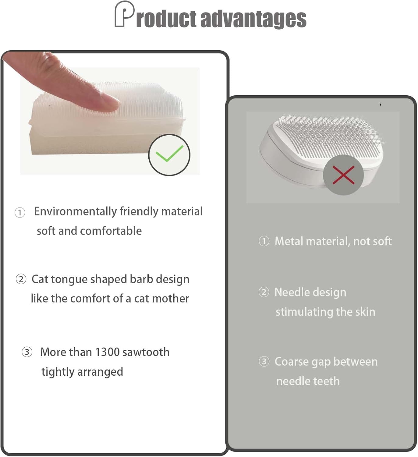 Side profile of the ergonomic one handed grip design of the SoarExcelyy cat brush.