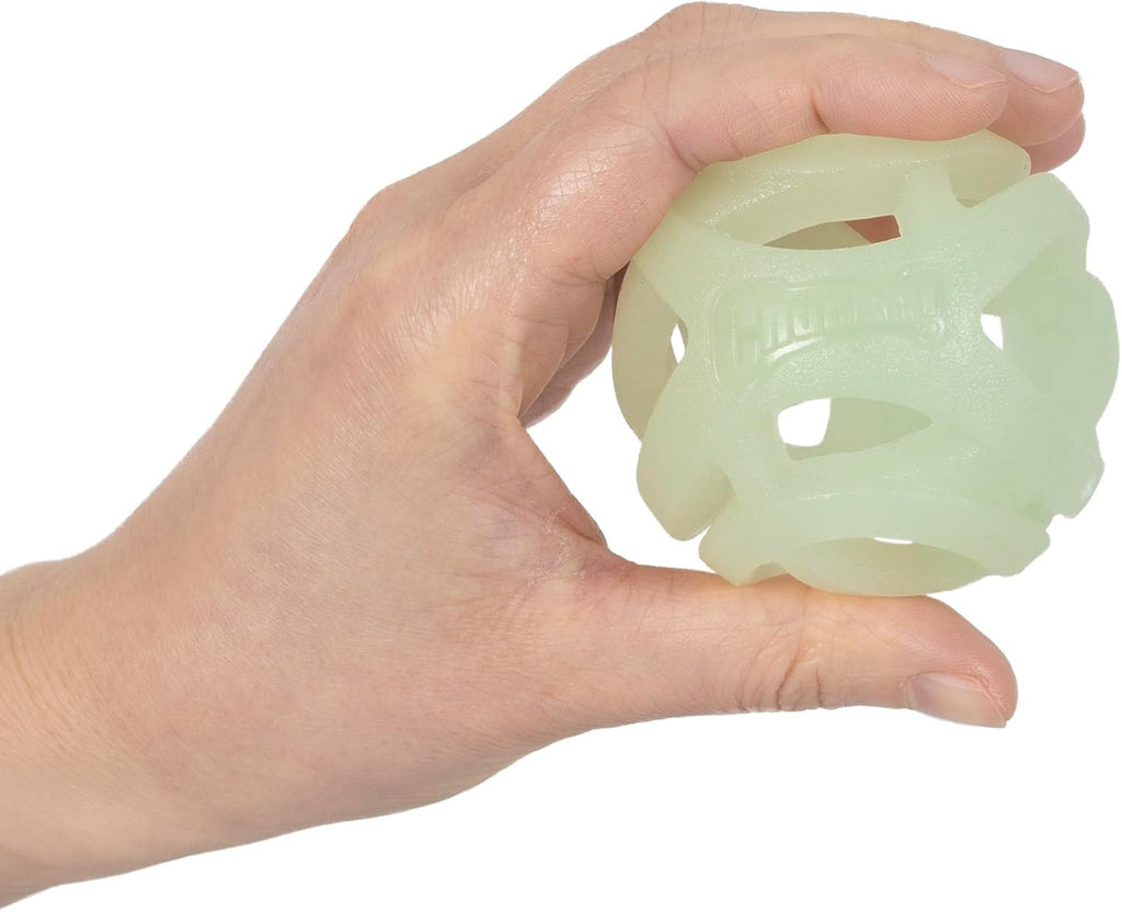 Packaging of authentic Chuckit! Air Glow Fetch Ball