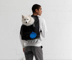 Timbuk2 imported luxury pet backpack showing the included food grade collapsible travel bowl