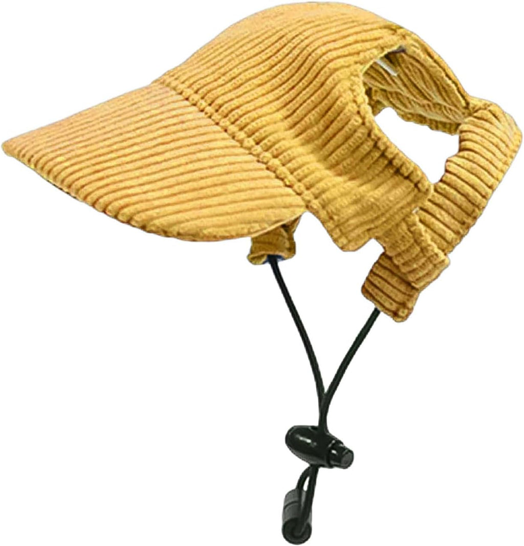 Back view of dog hat showing ear hole placement