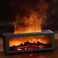 SENMUL Fireplace Flame Essential Oil Diffuser front view in black showing orange flame effect.