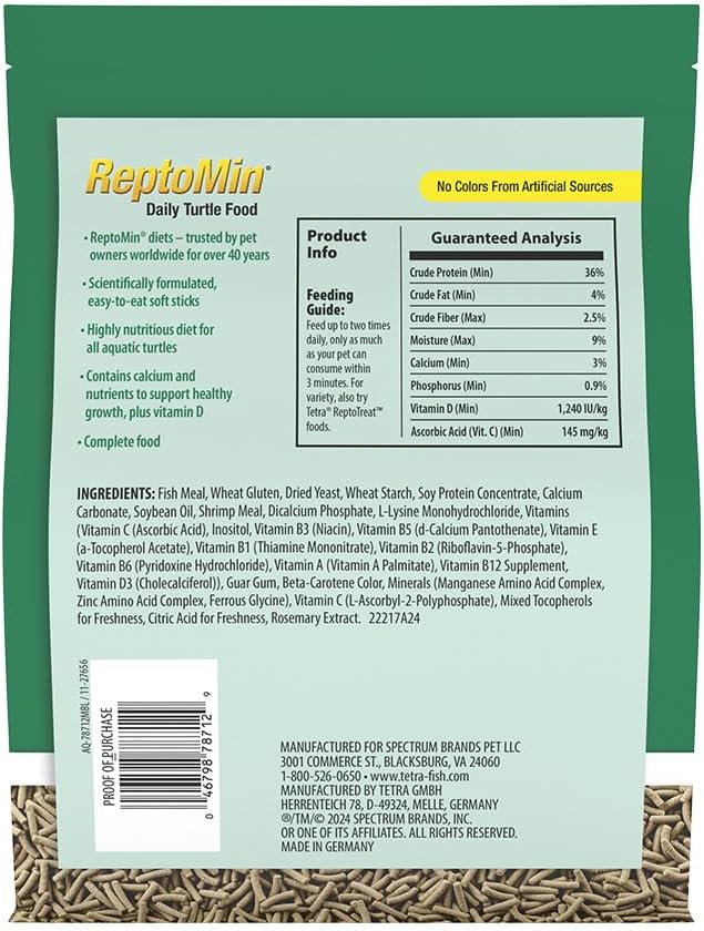 Tetra reptile diet two pound container nutrition facts and ingredients