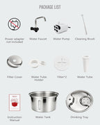 Dog Water Fountain Stainless Steel, 7L/1.8Gal Pet Fountain Water Bowl with Multi-Filtration & Deeper Drinking Aera, Large cat Water Fountain with Water Window & LED, Ultra-Quiet - Image 9