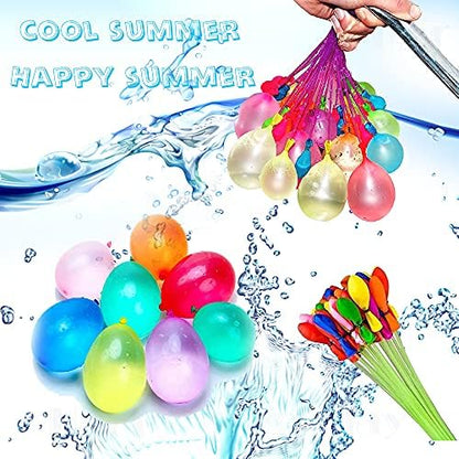 Niyabainen rapid fill balloon bundles highlighting the secure connections and assorted bright summer colors before filling.