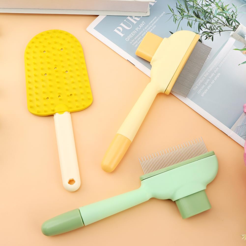 ZHY cat deshedding brush ergonomic non slip handle close up