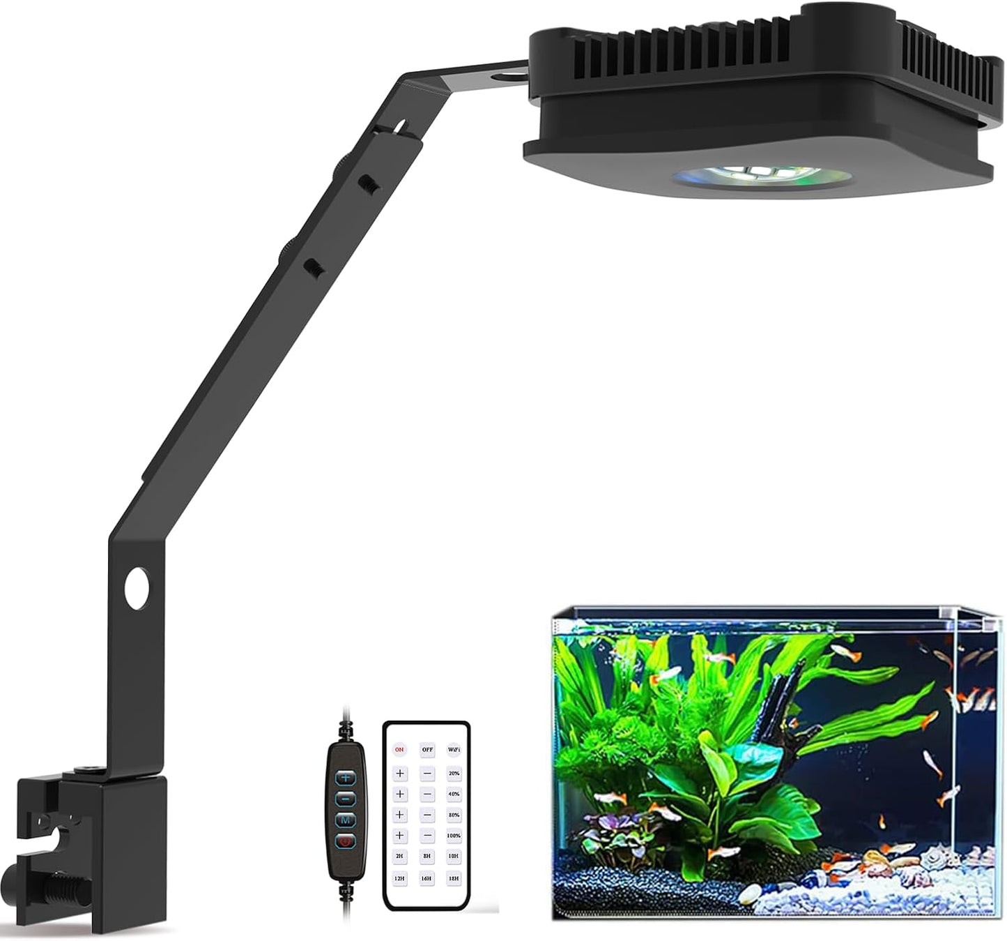 Lominie LED Aquarium Light, Planted Tank Light 4 Channels Remote Control 6500K Aquarium LED Lamp for Freshwater Fish Tank Refugium with Gooseneck (A20 Freshwater) - Image 9