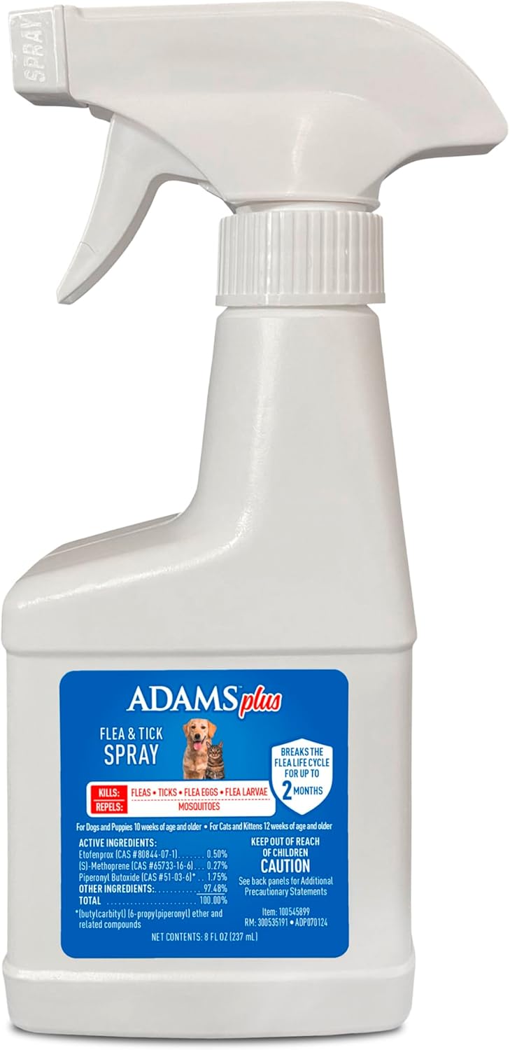 ADAMS Plus Flea and Tick Spray for Dogs & Cats, Kills Fleas and Ticks, Repels Mosquitoes, Prevents Infestations up to 2 Months, Treatment for Dogs, Cats, Puppies & Kittens, 16 Fl Oz - Image 11