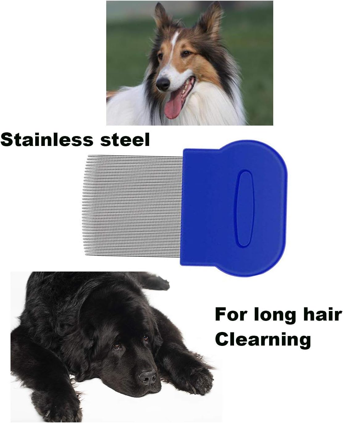 Waterproof Weback grooming combs for dogs and cats in blue