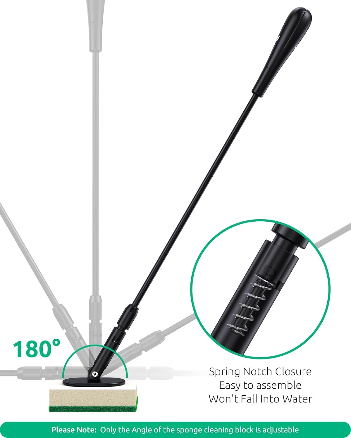 SEAOURA mini fish tank cleaner seaweed scraper attachment removing stubborn stains from glass aquariums.