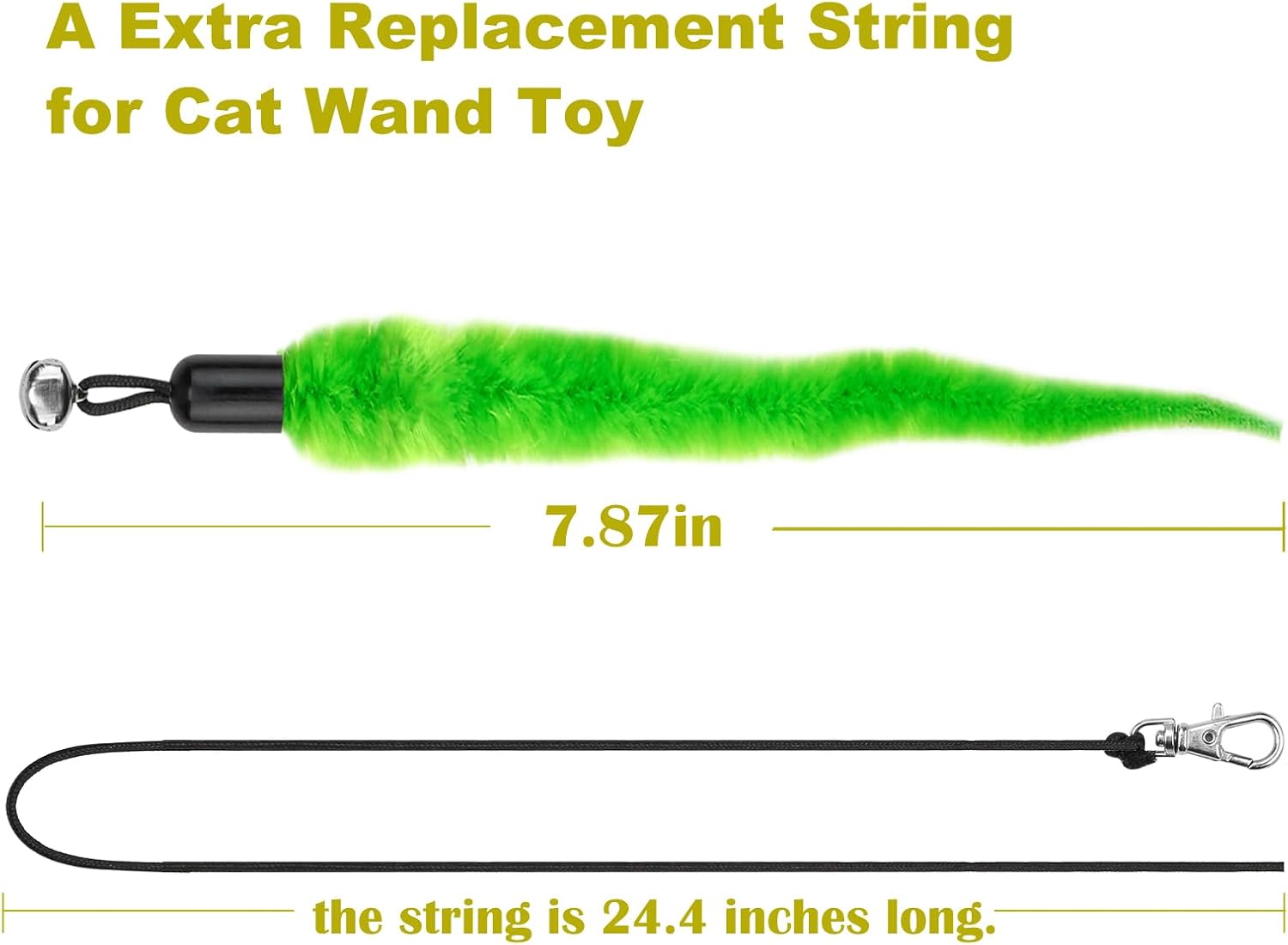 Multi-colored soft squiggly worm cat wand accessories arranged neatly to display color variety.