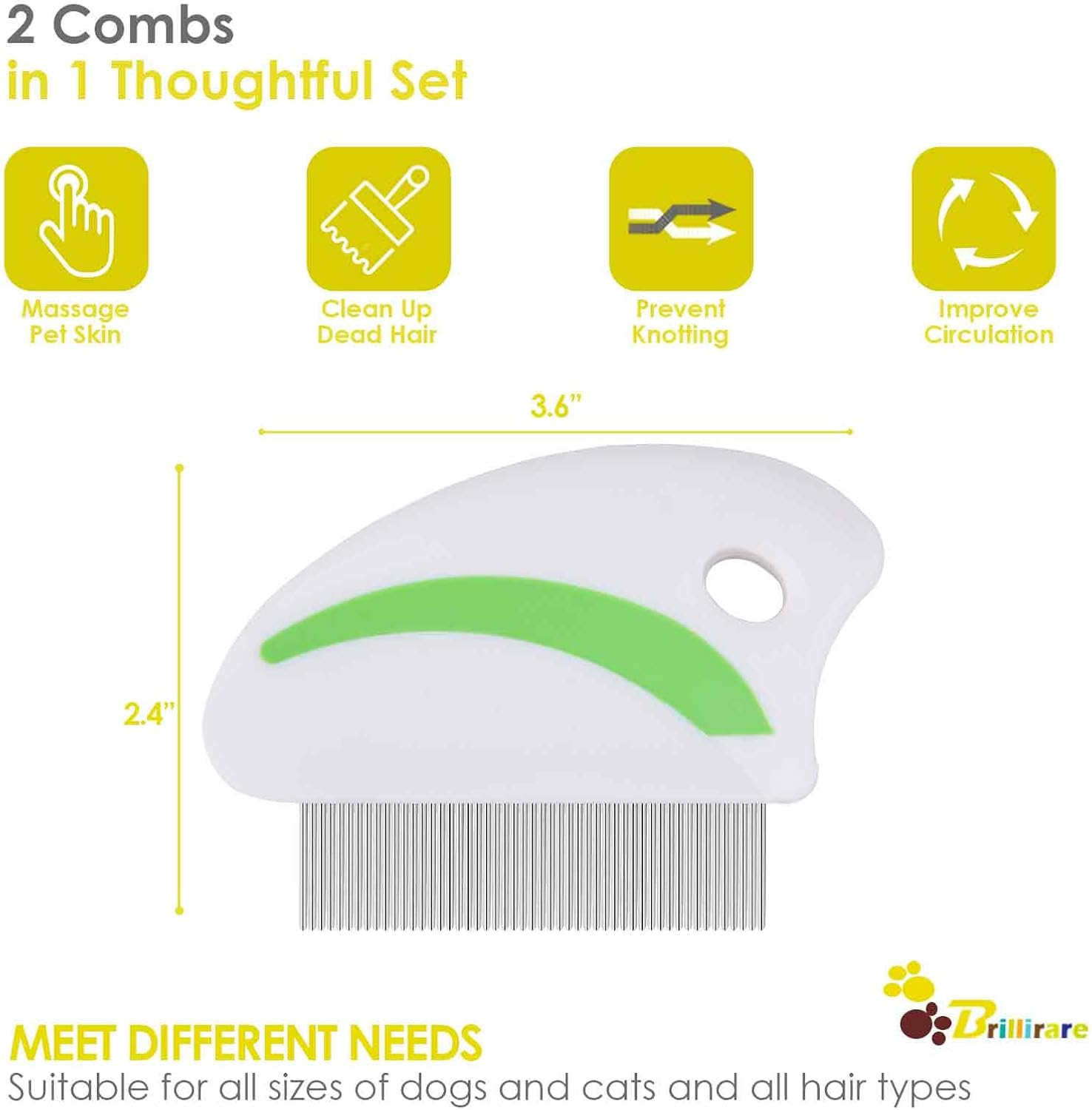 Close up view of the fine rounded metal teeth on the professional pet tear stain remover.