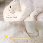 SHENGOCASE plush white cat condo replacement mat two pack set