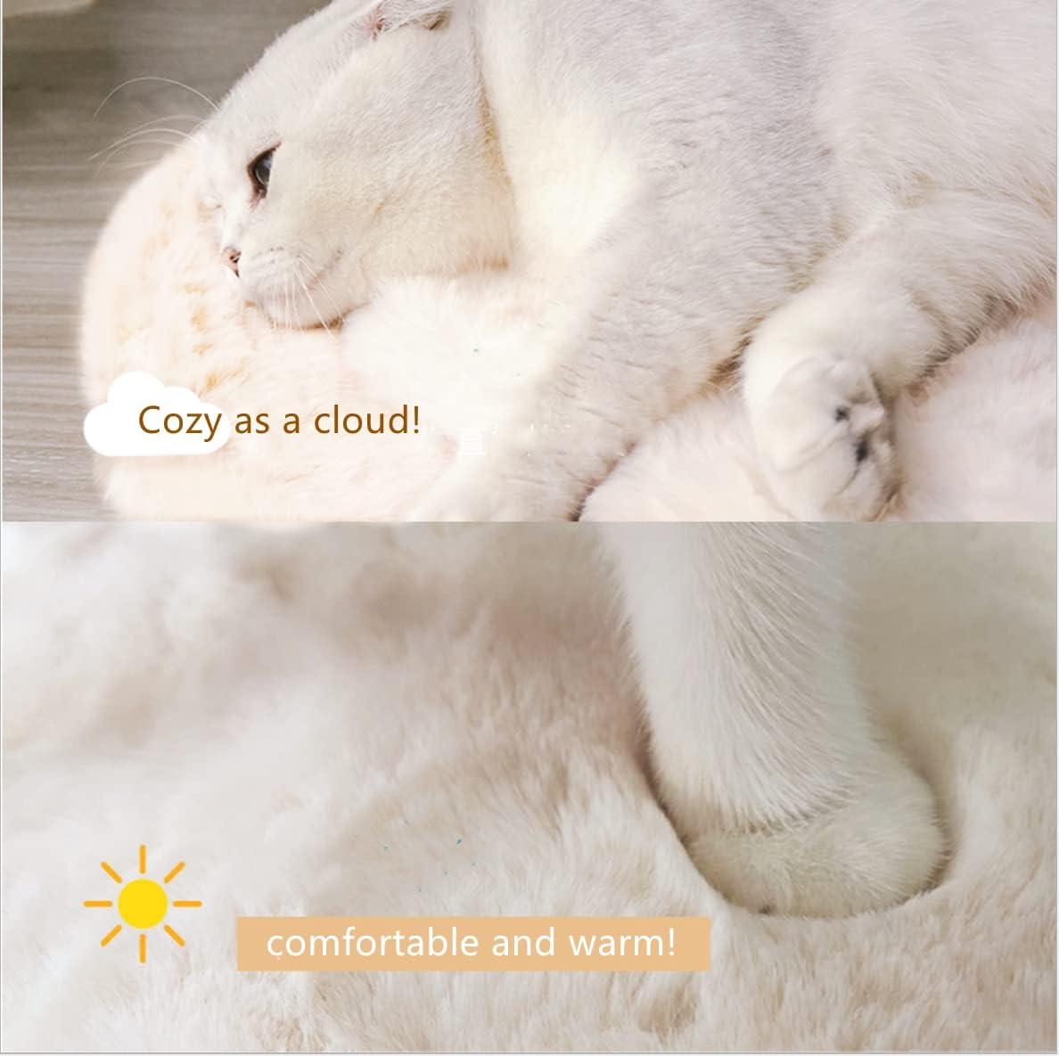 SHENGOCASE plush white cat condo replacement mat two pack set