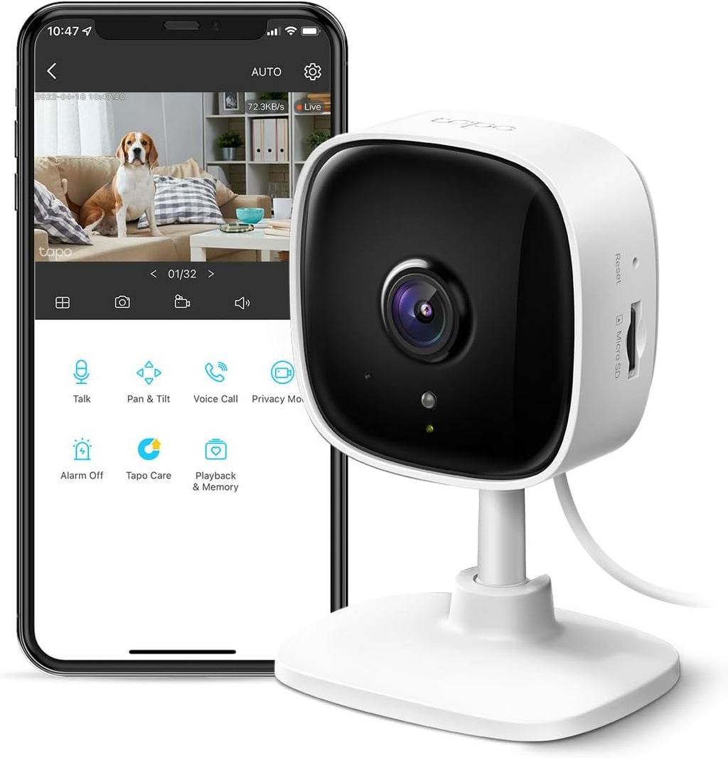 TP-Link Tapo 1080P Indoor Security Camera for Baby Monitor, Dog Camera w/Motion Detection, 2-Way Audio Siren, Night Vision, Cloud & SD Card Storage, Works w/Alexa & Google Home (Tapo C100) - Image 1