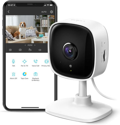 TP-Link Tapo 1080P Indoor Security Camera for Baby Monitor, Dog Camera w/Motion Detection, 2-Way Audio Siren, Night Vision, Cloud & SD Card Storage, Works w/Alexa & Google Home (Tapo C100) - Image 1