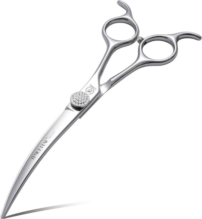 45 degrees Extra Curved Dog Grooming Scissors 440C Stainless Steel 7.5'' Big Arc Curved Shears Rose Gold Sharp and Durable Trimming Scissors for Dogs and Cats - Image 10