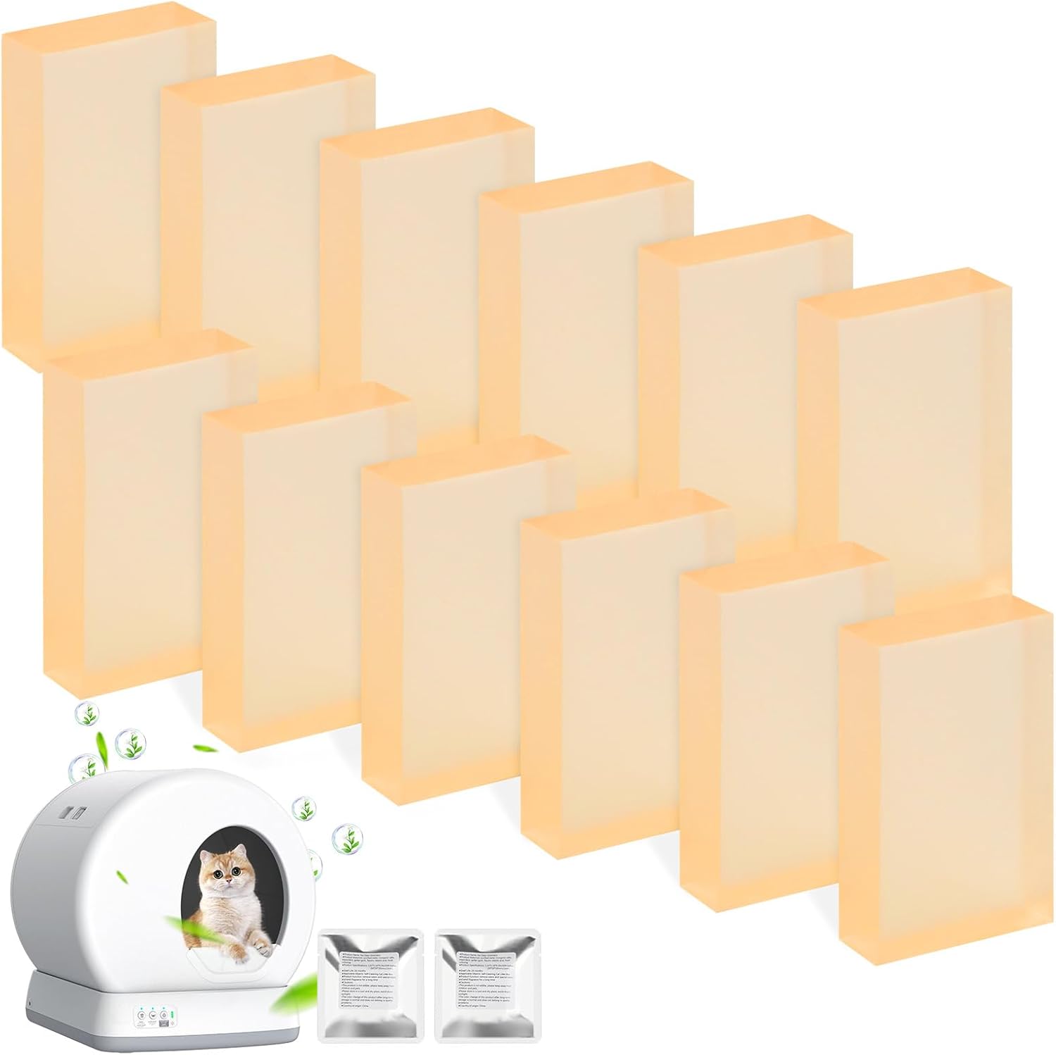 Fenkabs 12 pack litter box deodorizer gel front view package