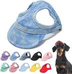 New Canvas Dog Hat - Sun Protection Visor with Ear Holes & Adjustable Neck Strap (Red, S) - Image 12