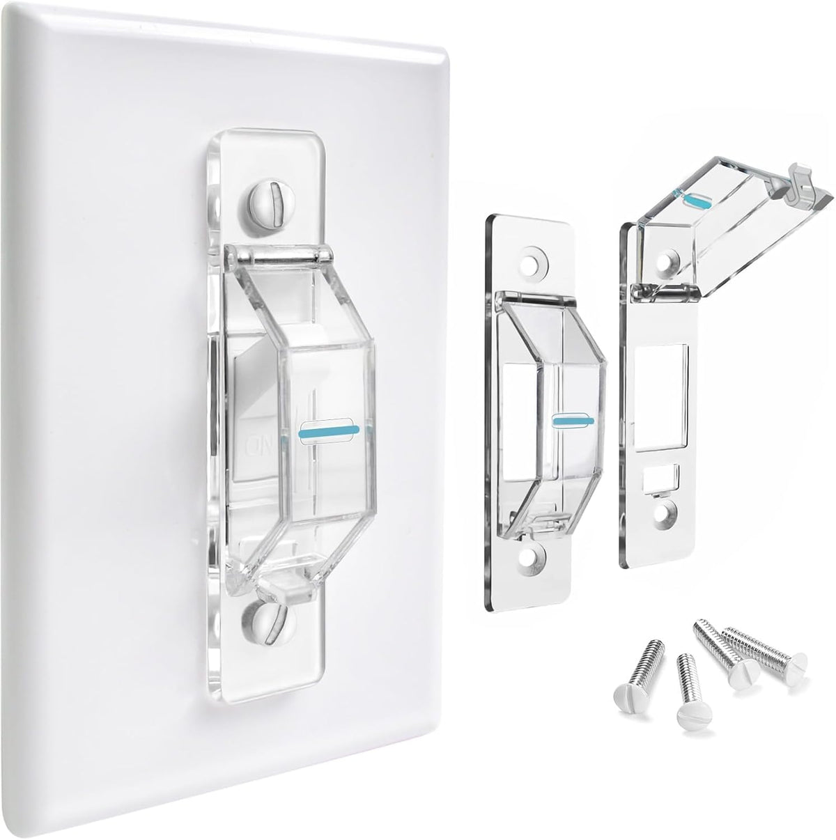 Gebena 2 pack clear light switch guard front view for toggle switches