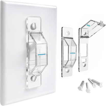 Gebena 2 pack clear light switch guard front view for toggle switches