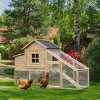 PawHut poultry cage side angle highlighting the nesting box and roof